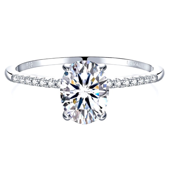 Solitaire Moissanite💍 1.5 Carats Halo Oval Cut Wedding Engagement Promis… - Picture 3 of 10